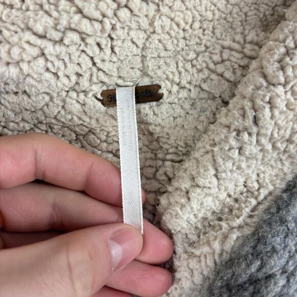 Free People Cozy Up Grey Knit Hooded Toggle Coat Sherpa Lined Comfy Cardigan - Picture 3 of 6